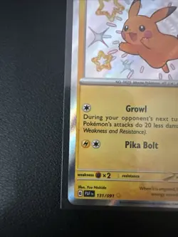 Pokemon Pikachu TCG Paldean Fates Holo Card 131/091 Shiny Rare Baby Shiny - Image 4