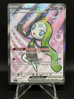 Meloetta EX Black Bolt Ultra Rare Card 159/086 SV Full Art - Image 1