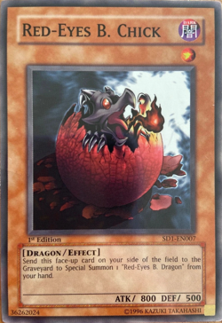 Red eyes Black Chick 1st Edition SD1-EN007 COMMON YuGiOh TCG Card - Image 1