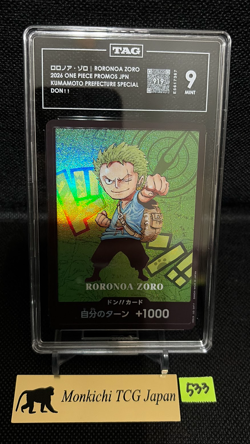 TAG MINT 9[919]Roronoa Zoro Don!! Card ONE PIECE Collection Kumamoto JP - Image 1