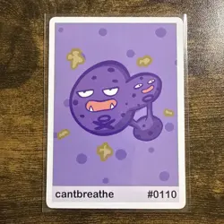 Near Mint Pookiemoot Cantbreathe Weezing #0110 Derp Pokemon Fan Art Card - Image 1