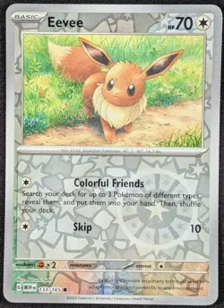 Eevee 2023 Scarlet & Violet 151 Reverse Holo Pokemon Card 133/165 NM) - Image 1