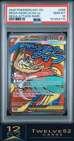 2026 Pokemon Asc En-Ascended Heroes Mega Hawlucha Ex 10 PSA - Image 1