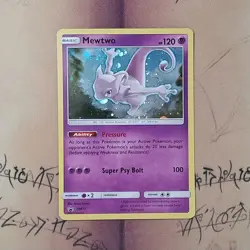 Mewtwo SM77 Black Star Promo Holo NM Pokemon Card English - Image 1