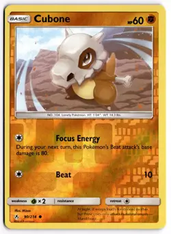 Pokemon TCG Cubone 90/214 SM - Unbroken Bonds Common Reverse Holo - Image 1
