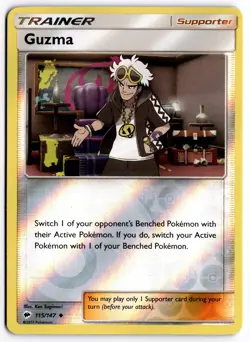Pokemon TCG Guzma 115/147 SM - Burning Shadows Uncommon Reverse Holo - Image 1
