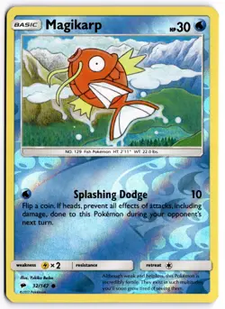Pokemon TCG Magikarp 32/147 SM - Burning Shadows Common Reverse Holo - Image 1