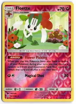 Pokemon TCG Floette 151/236 SM - Cosmic Eclipse Uncommon Reverse Holo - Image 1