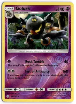 Pokemon TCG Golurk 90/236 SM - Cosmic Eclipse Rare Reverse Holo - Image 1