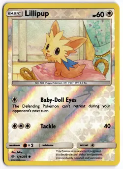 Pokemon TCG Lillipup 174/236 SM - Cosmic Eclipse Common Reverse Holo - Image 1