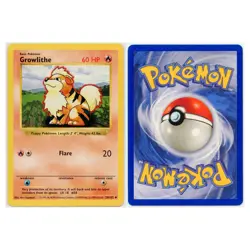1999 Vintage Pokemon Growlithe Shadowless Base Set WOTC #28/102 LP - Image 3
