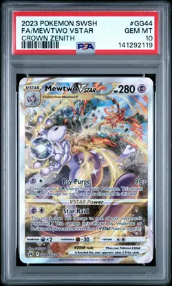 2023 Pokemon Crown Zenith #GG44 Mewtwo Vstar PSA 10 - Image 1