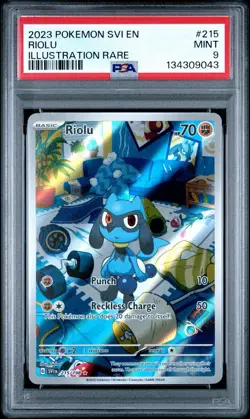 2023 POKEMON SVI EN-SCARLET & VIOLET #215 RIOLU ILLUSTRATION RARE - PSA 9 - Image 1