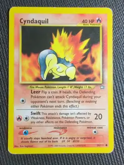 Pokemon TCG Cyndaquil Neo Genesis 56 Regular Unlimited Common - Image 1