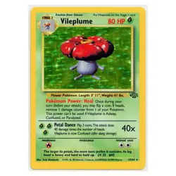 1999 Vintage Pokemon Vileplume Jungle Holo Rare WOTC #15/64 LP - Image 1