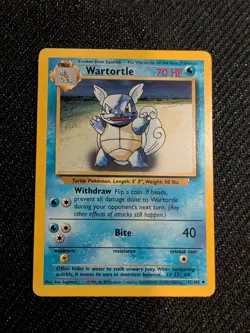 Pokemon TCG Wartortle Base Set 42/102 Regular Unlimited Uncommon - Ken Sugimori - Image 1
