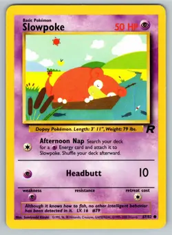 Pokemon TCG Slowpoke Team Rocket 67 Regular Unlimited Common NM - Image 1