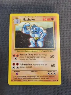 Pokemon TCG Machoke Base Set 34/102 Regular Unlimited Uncommon - Image 1