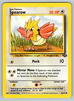 Pokemon TCG Spearow Jungle 62/64 Regular Unlimited Common NM - Image 1