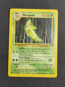 Pokemon TCG Metapod Base Set 54/102 Regular Unlimited Common NM - Image 1
