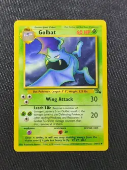 Pokemon TCG Golbat Fossil 34 Regular Unlimited Uncommon NM - Image 1