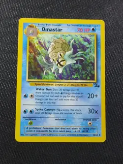 Pokemon TCG Omastar Fossil 40 Regular Unlimited Uncommon NM - Image 1