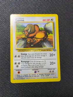 Pokemon TCG Tauros Jungle 47/64 Regular Unlimited Uncommon NM - Image 1