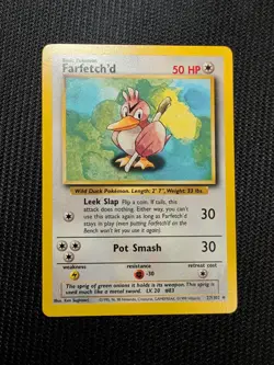 Pokemon TCG Farfetch'd Base Set 27/102 Regular Unlimited Uncommon NM - Image 1