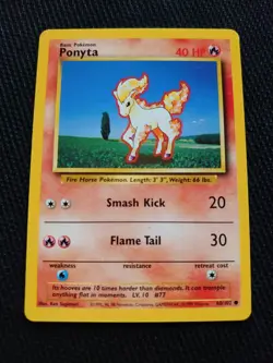 Pokemon TCG Ponyta Base Set 60/102 Regular Unlimited Common NM - Image 1