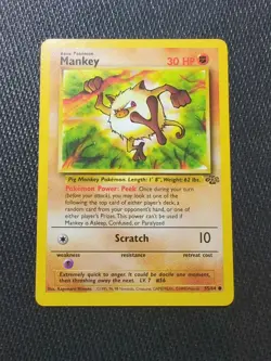 Pokemon TCG Mankey Jungle 55/64 Regular Unlimited Common NM - Image 1