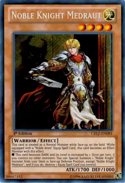 Yugioh! LP Noble Knight Medraut - CBLZ-EN081 - Secret Rare - 1st Edition Lightly - Image 1