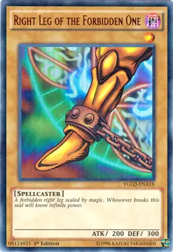 Yugioh! LP Right Leg of the Forbidden One - YGLD-ENA18 - Ultra Rare - 1st Editio - Image 1