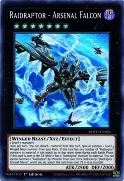 Yugioh! LP Raidraptor - Arsenal Falcon - ROTD-EN094 - Super Rare - 1st Edition L - Image 1