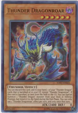 Yugioh! LP Thunder Dragonroar - SOFU-EN021 - Ultra Rare - Unlimited Edition Ligh - Image 1