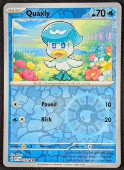 Quaxly 2023 Scarlet & Violet Reverse Holo Pokemon Card 052/198 NM) - Image 1