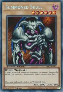 Yugioh! LP Summoned Skull - SBC1-ENI01 - Secret Rare - 1st Edition Lightly Playe - Image 1