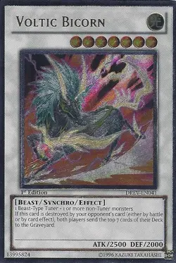 Yugioh! LP Voltic Bicorn - DREV-EN041 - Ultimate Rare - 1st Edition Lightly Play - Image 1