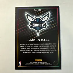 2023-24 PANINI RECON BASKETBALL RED HOLO /199 LaMELO BALL HORNETS #185 - Image 2
