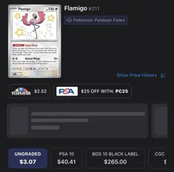 Pokemon Flamigo 211/091 SV: Paldean Fates Shiny Rare Holo Basic Card - Image 2