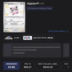 Pokemon Jigglypuff 198/091 SV: Paldean Fates Shiny Rare Holo Basic Card - Image 4
