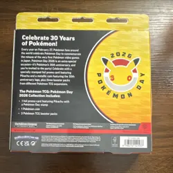 Pokemon TCG Pokemon Day 2026 Box Pikachu Promo Card & 3 Booster Packs Sealed - Image 2