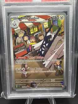 2024 POKEMON SCR EN ARCHALUDON #155 ILLUSTRATION RARE HOLO CARD PSA 9 - Image 2