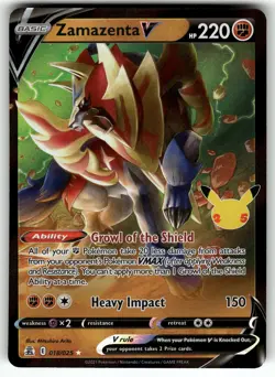 Zamazenta V 018/025 Celebrations NM Pokemon Card TCG - Image 1