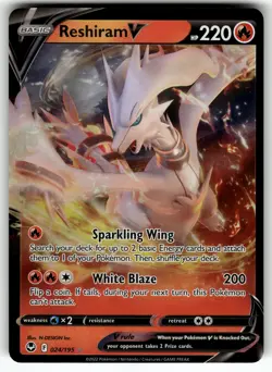 Reshiram V 024/195 SWSH12: Silver Tempest NM Pokemon Card TCG - Image 1