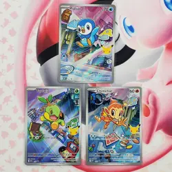 Piplup 042 + Chimchar 041 + Turtwig 040 - First Partner Pokemon Cards - #L71 - Image 1