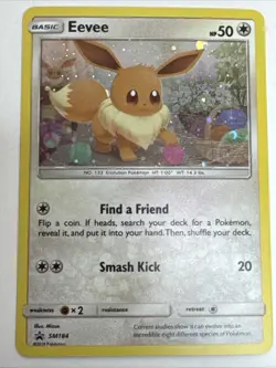 Eevee Pokemon Card Sun & Moon Black Star Promo #SM184 TCG Holo - Image 1