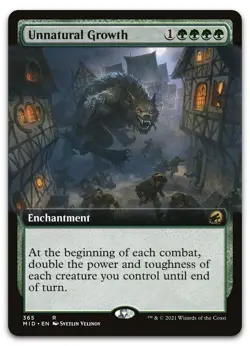 Unnatural Growth (Extended Art) #365 (NM) Midnight Hunt MID Magic MTG - Image 1