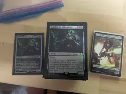 Magic the Gathering Necron Dynasties Commander Deck Sleeved - Image 1