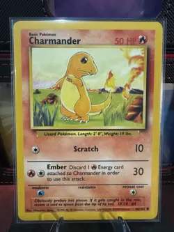 Pokemon Card Charmander 50 HP Base Set 46/102 Unlimited Common NM - Image 1