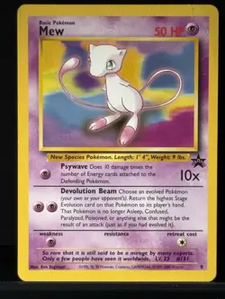 Pokemon Mew Promo Regular Wotc Promo Basic 08/53 2000 Trading Card 50 HP - Image 1